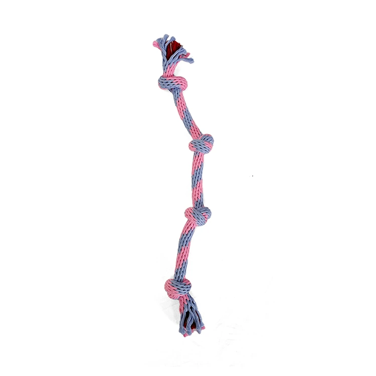 Miscela blu rosa blu cotone con la corda annodata